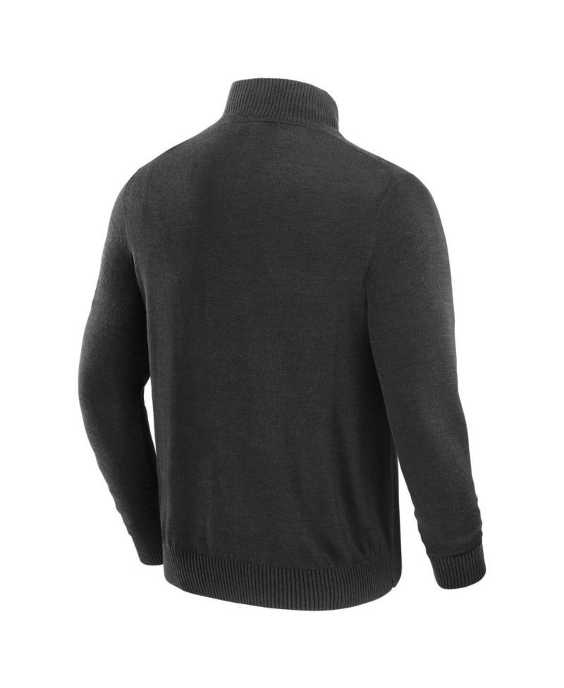 Men's Black New York Jets Franchise Quarter-Zip Sweater