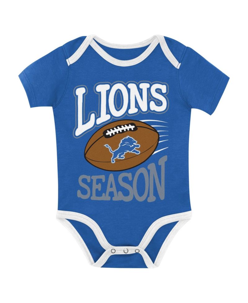 Baby Boys and Girls Detroit Lions First Round Pick 3-Piece Bodysuit Set