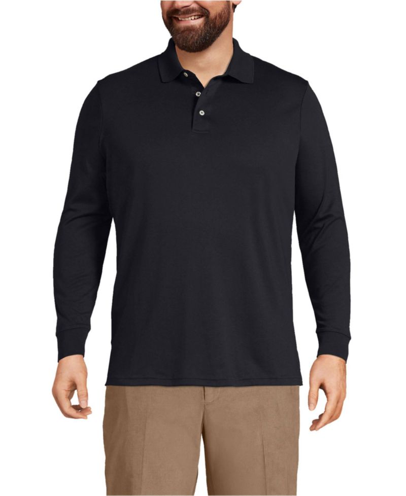 Men's Long Sleeve Cotton Supima Polo Shirt