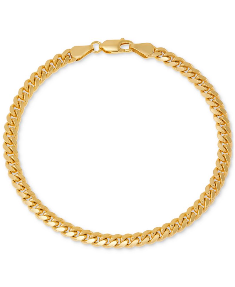 Men's Cuban Link Bracelet in 18k Gold-plated Sterling Silver & Sterling Silver