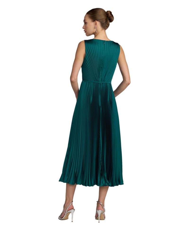 Women's Pleated Sleeveless Midi Dress
