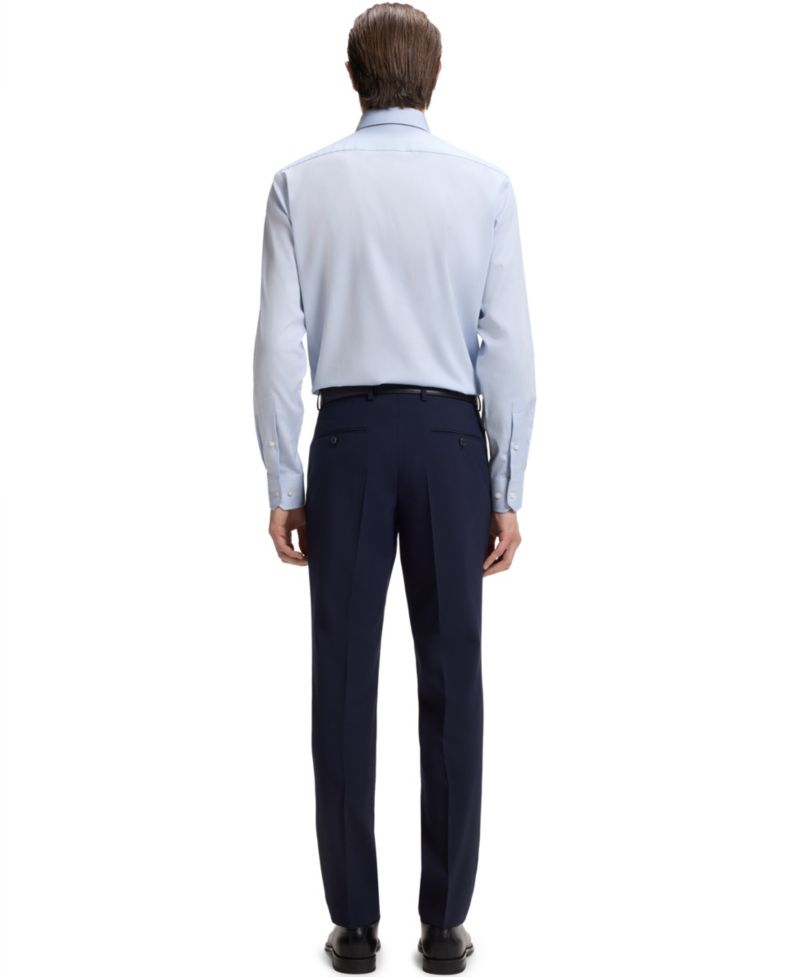 Men's Stretch-Cotton Dobby Regular-Fit Dress Shirt
