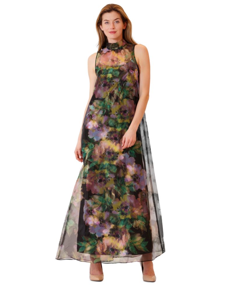Women's Halter Neck Satin Overlay Dress
