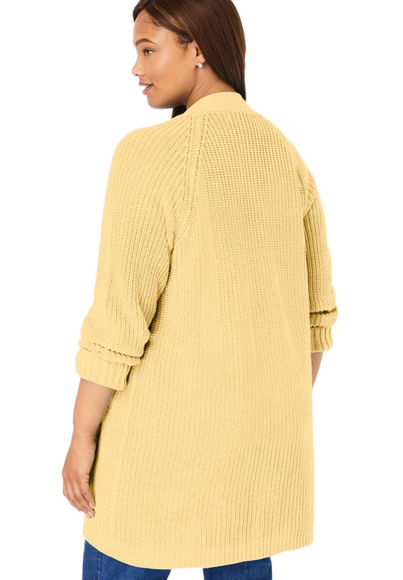 Plus Size Within Button-Front Shaker Cardigan Sweater