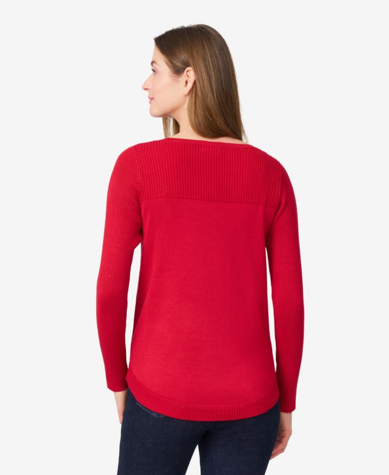 Women's Boat Neck Long-Sleeve Sweater