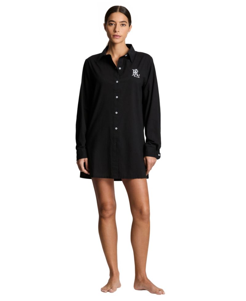 Women's Logo Embroidered Shirt Swim Cover-Up