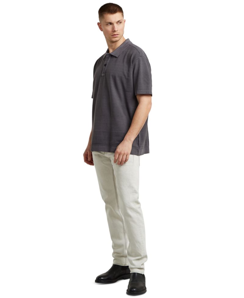 Men's Washed Jacquard Relaxed-Fit Polo Shirt