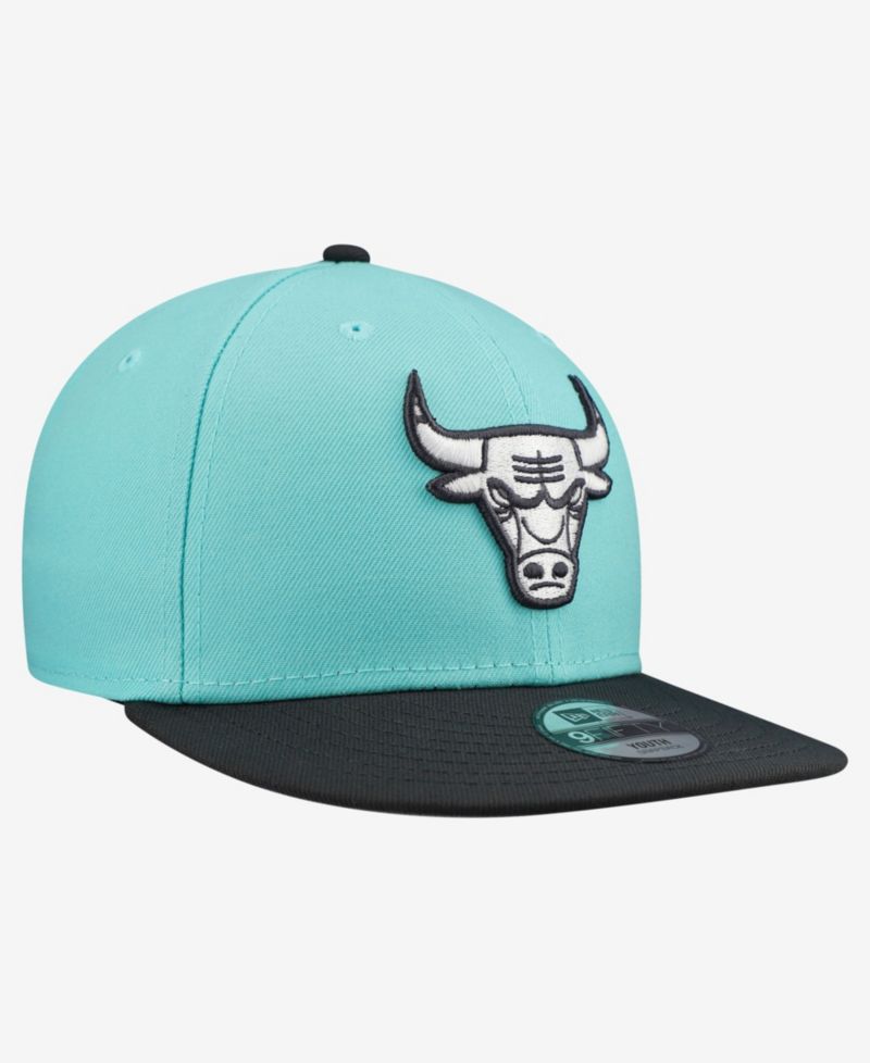 Big Boys and Girls Turquoise/Charcoal Chicago Bulls 9FIFTY Snapback Hat