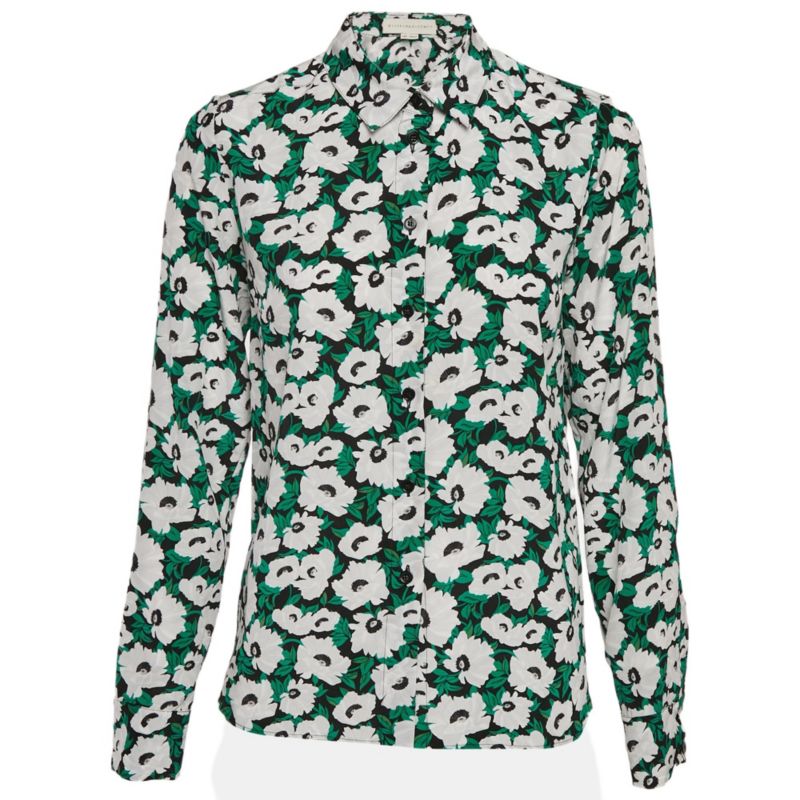 Women's Green Silk Top