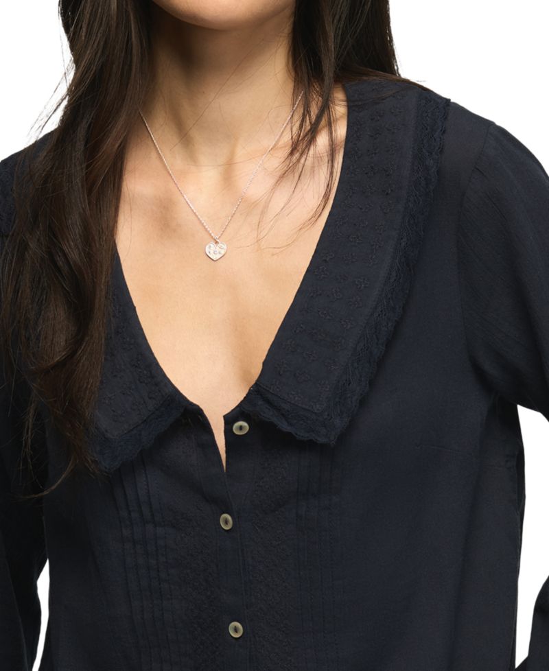 Women's Long-Sleeve Peter Pan Collar Blouse