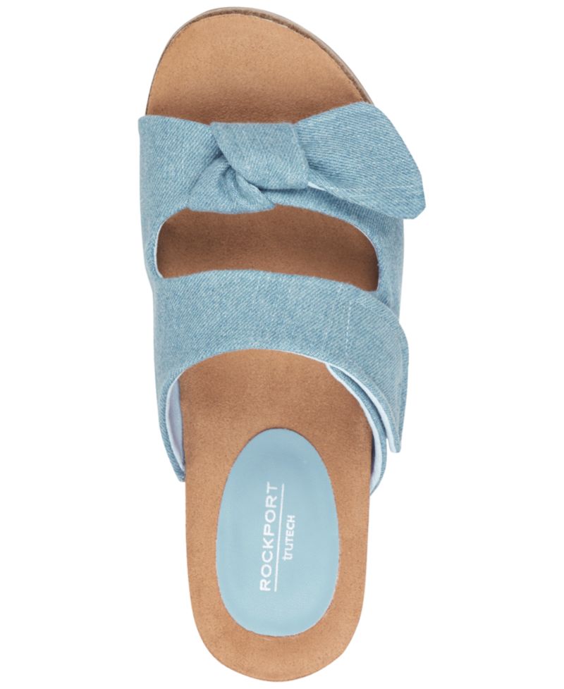 Women's Zova Bow Flat Slip-On Footbed Sandals