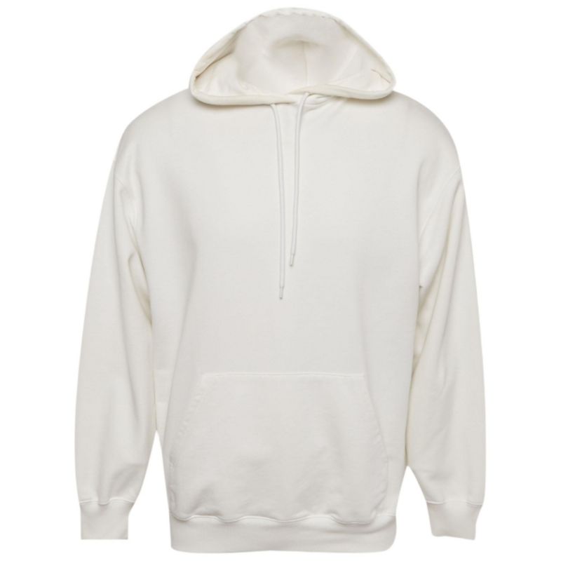 Men's White Logo Print Cotton Oversize Hoodie