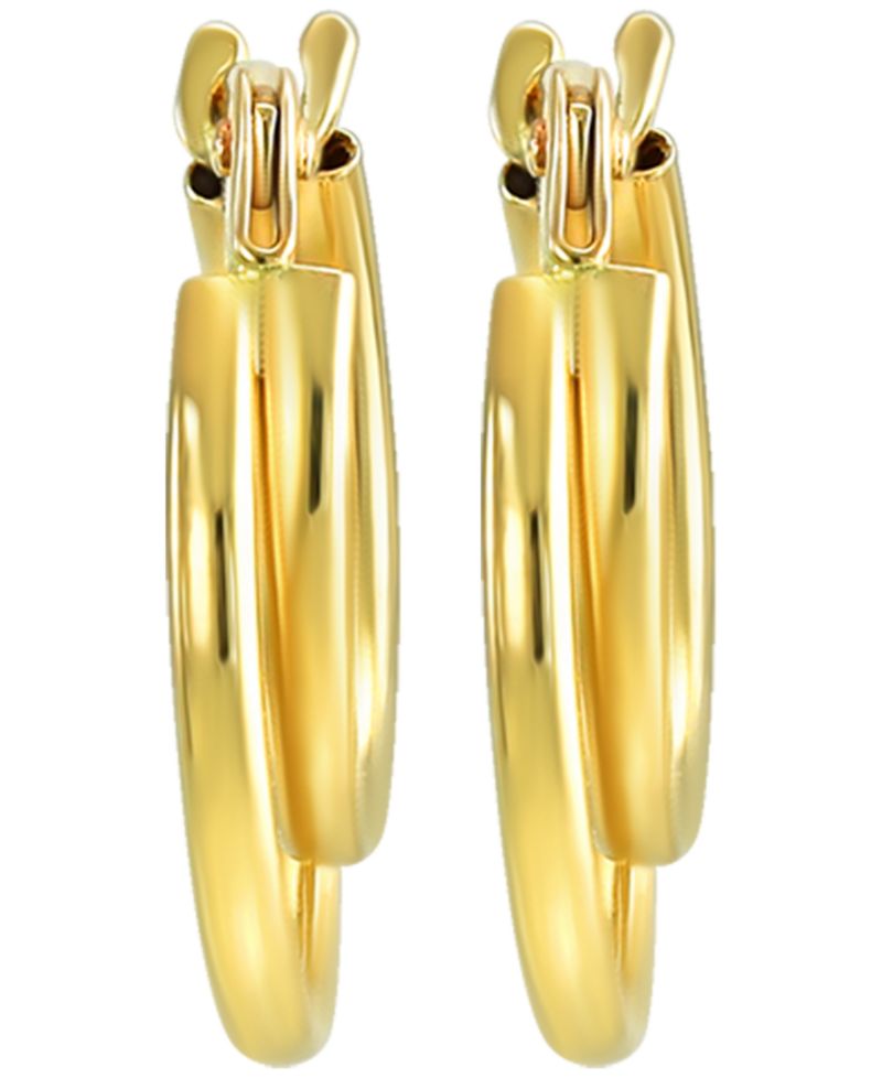 Double Hoop Earrings in 10k Yellow Gold