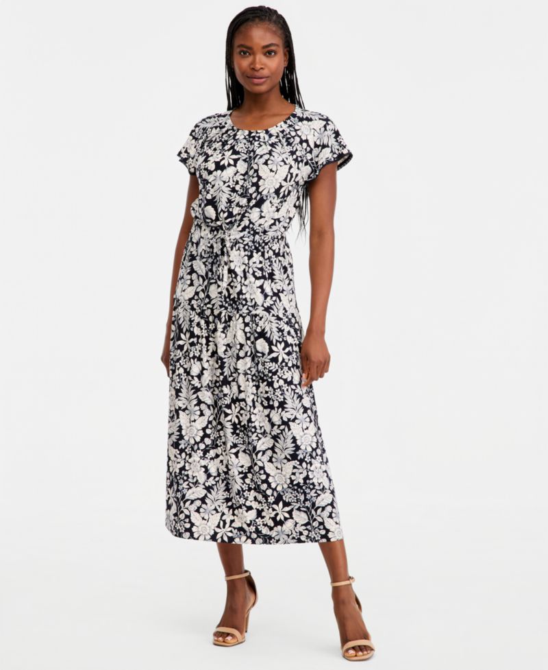 Women's Tiered Floral Midi Dress
