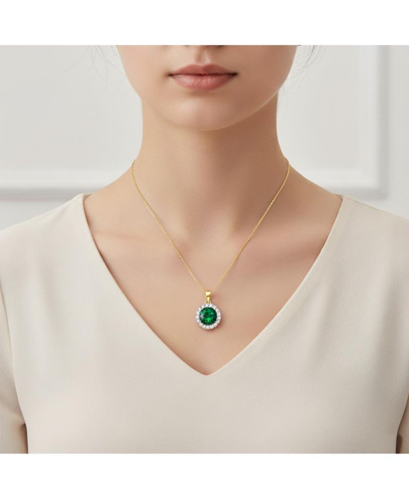 Minimalist Sterling Silver Brilliant CZ Round Halo Necklace