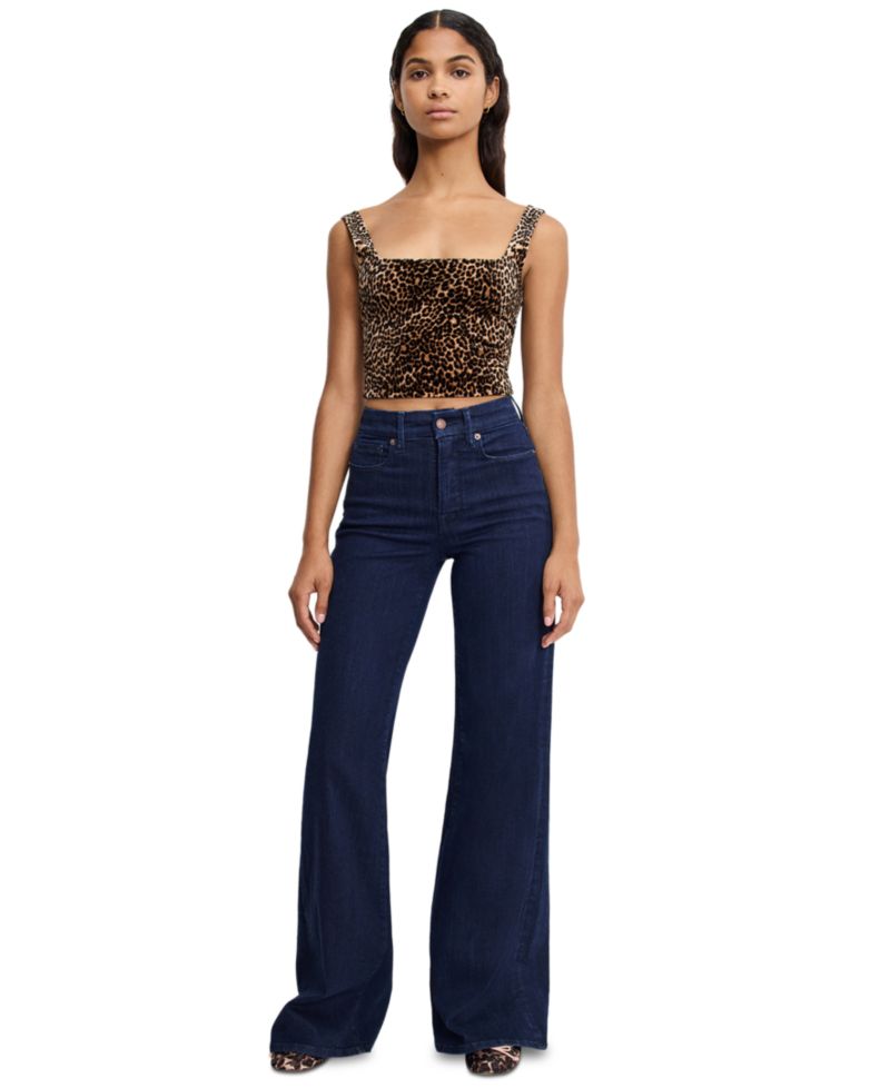 Petite High-Rise Wide-Leg Ankle Jeans
