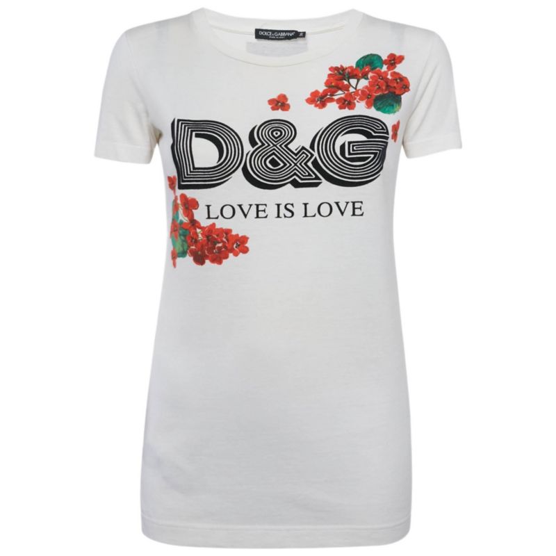Women's White Floral Print Jersey T-Shirt