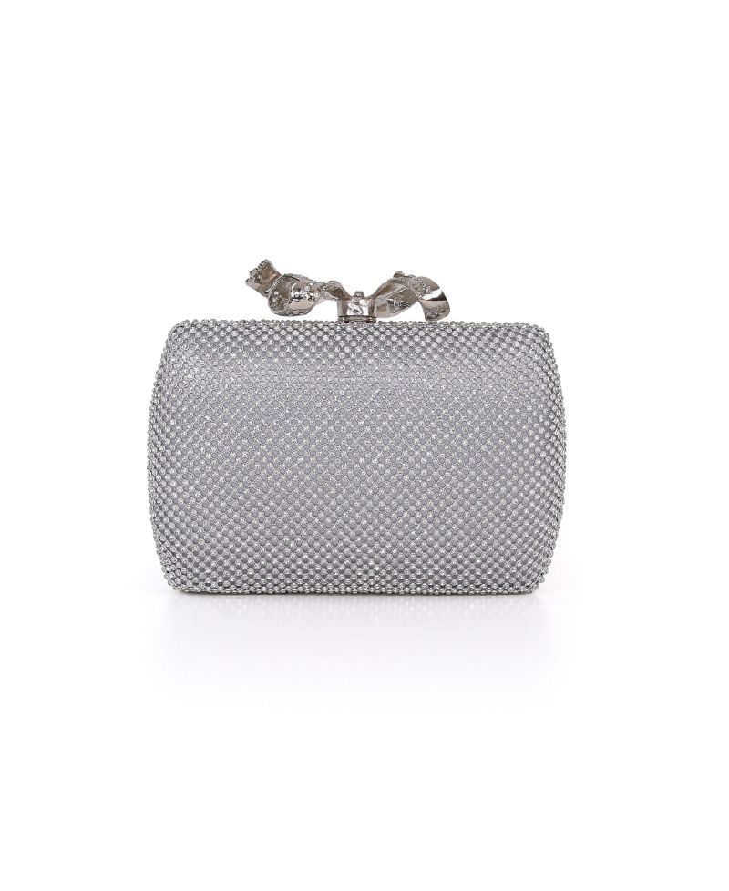 Women's Cassia Crystal Minaudiere with Bow Clasp