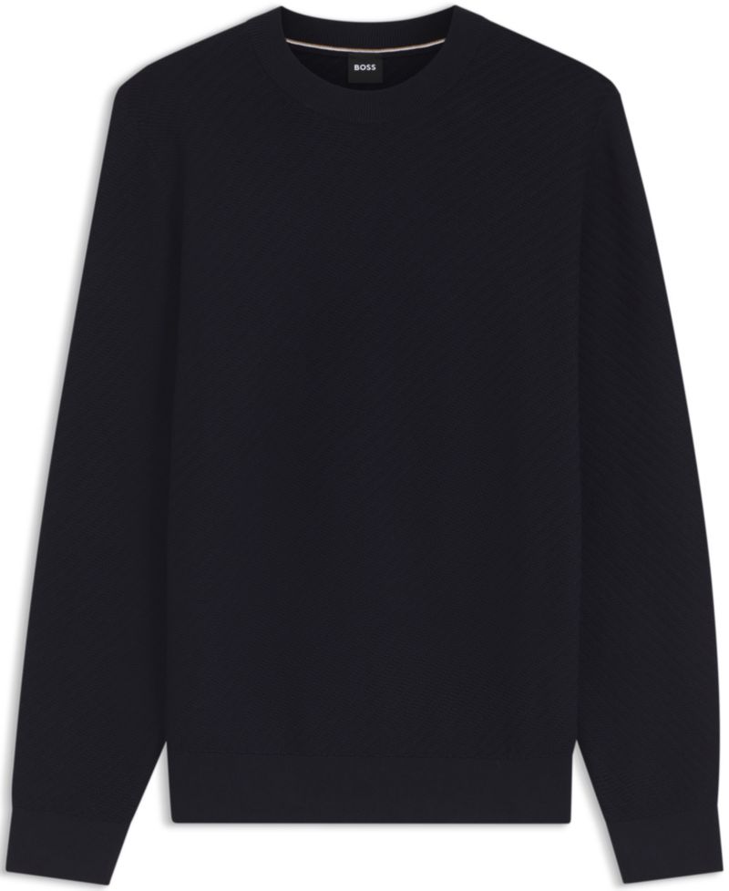 Men's Cotton Diagonal-Knit Regular-Fit Sweater