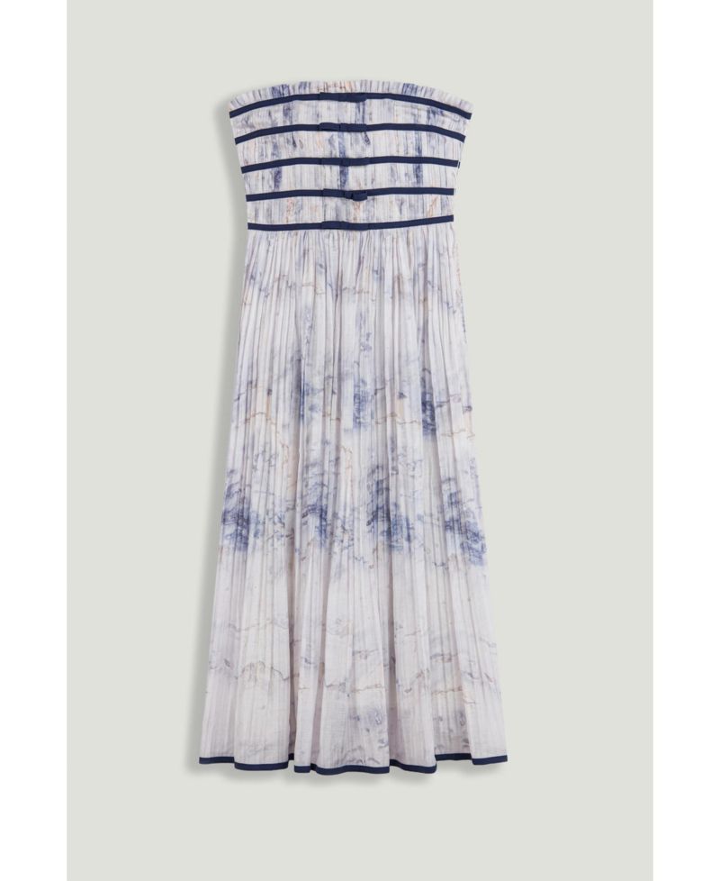 Women's Bow Detail Strapless Midi Dress
