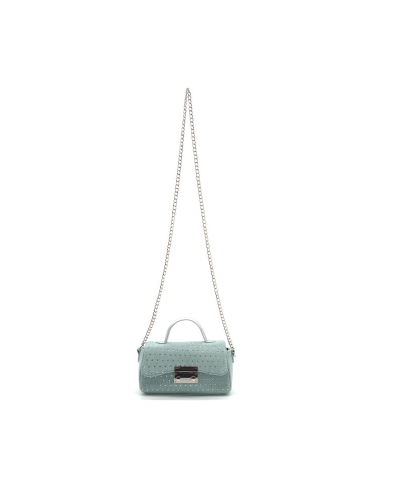Beagle Studded Denim Crossbody Bag