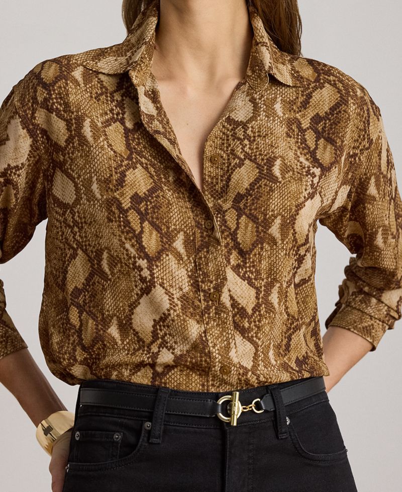 Petite Relaxed Button-Front Shirt