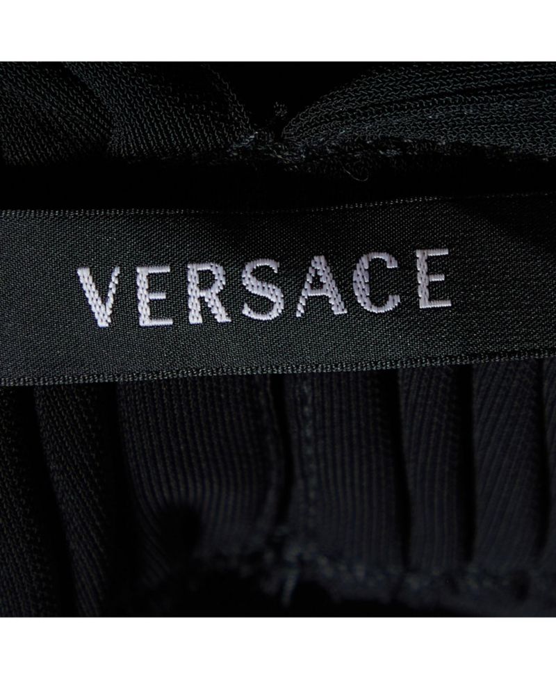 Women's Versace Ruched Crepe Sleeveless Top with Ring Detail