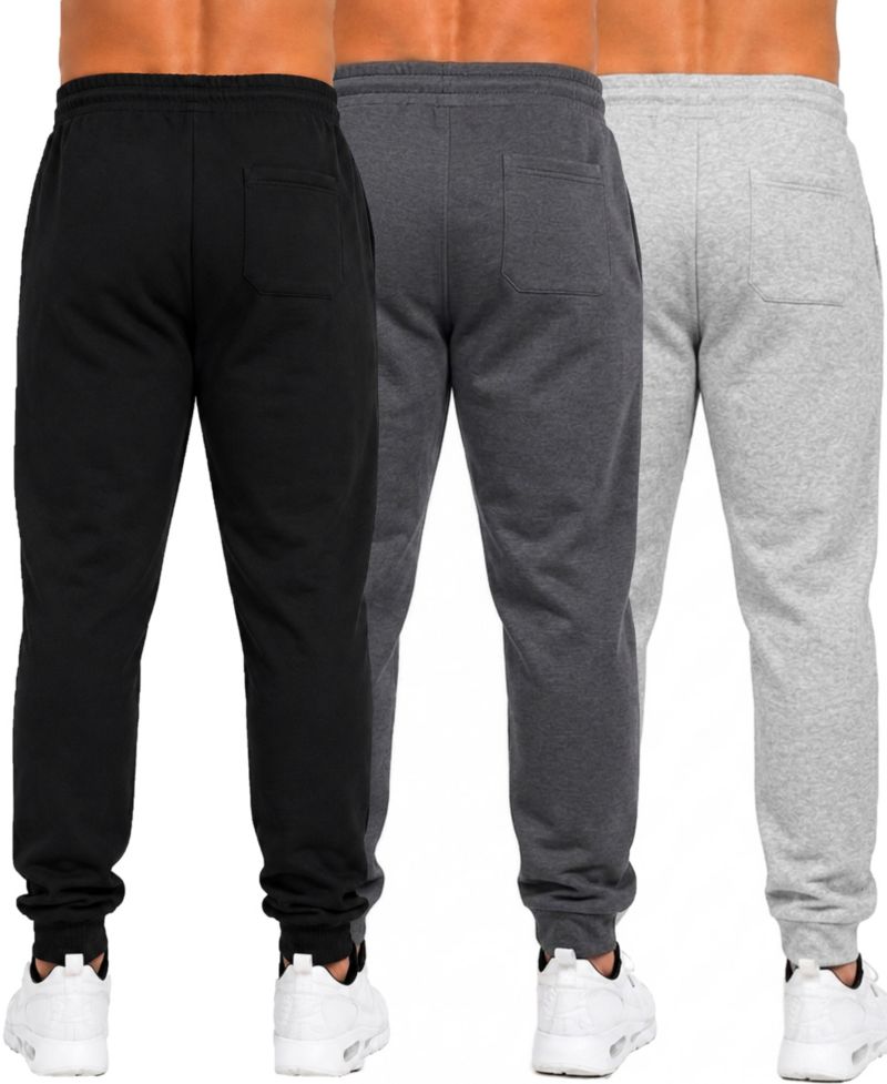 Men's Fleece-Lined Slim-Fit Jogger Sweatpants, 3-Pack Set