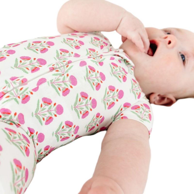 Baby Girls Pink Posy Bamboo Sleeper