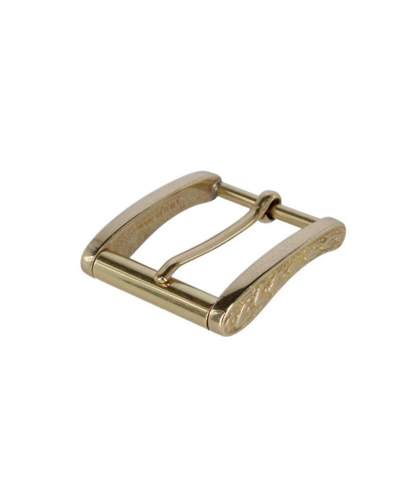 Men's 35mm Solid Brass Side Detailed Roller Harness Belt Buckle
