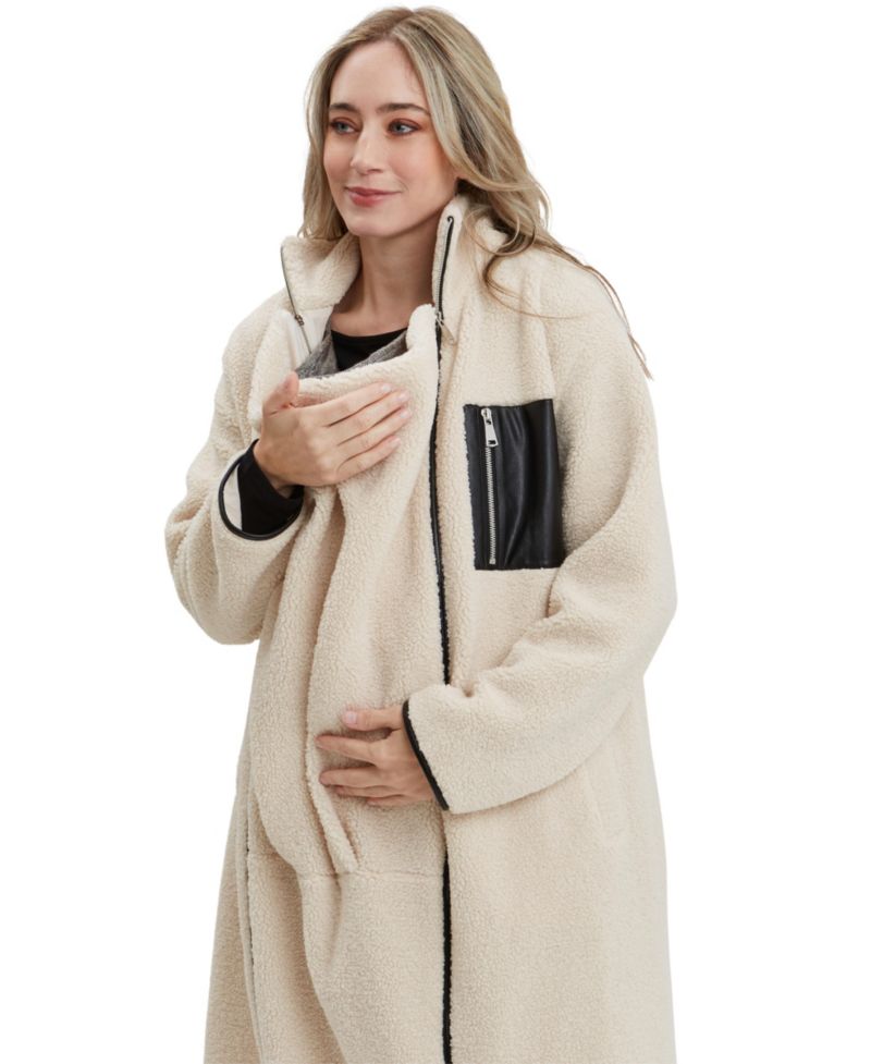 Women's Teddi Baby Wearing Long Coat