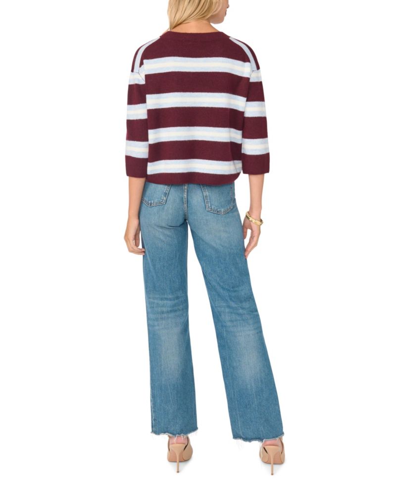 Women's Striped Loose Crewneck Sweater