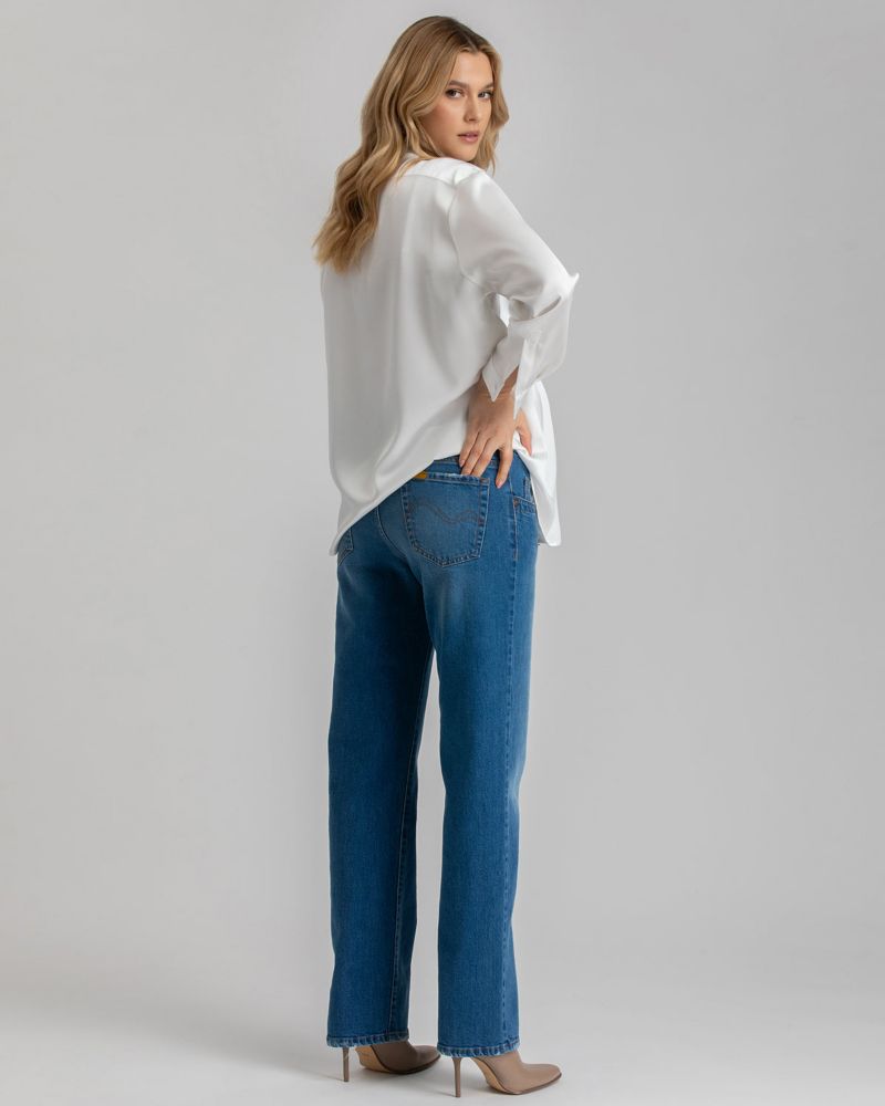 Maternity High-Waisted Elastic Band & Straight-Leg Jeans