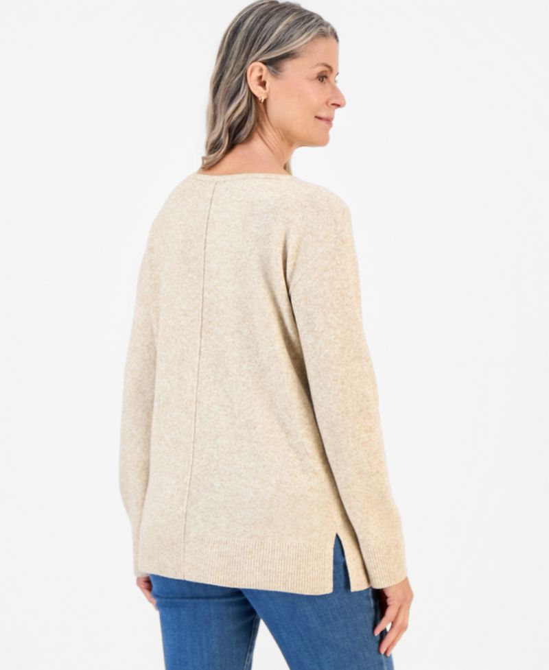 Plus Luxsoft Seamfront Boatneck Tunic Sweater