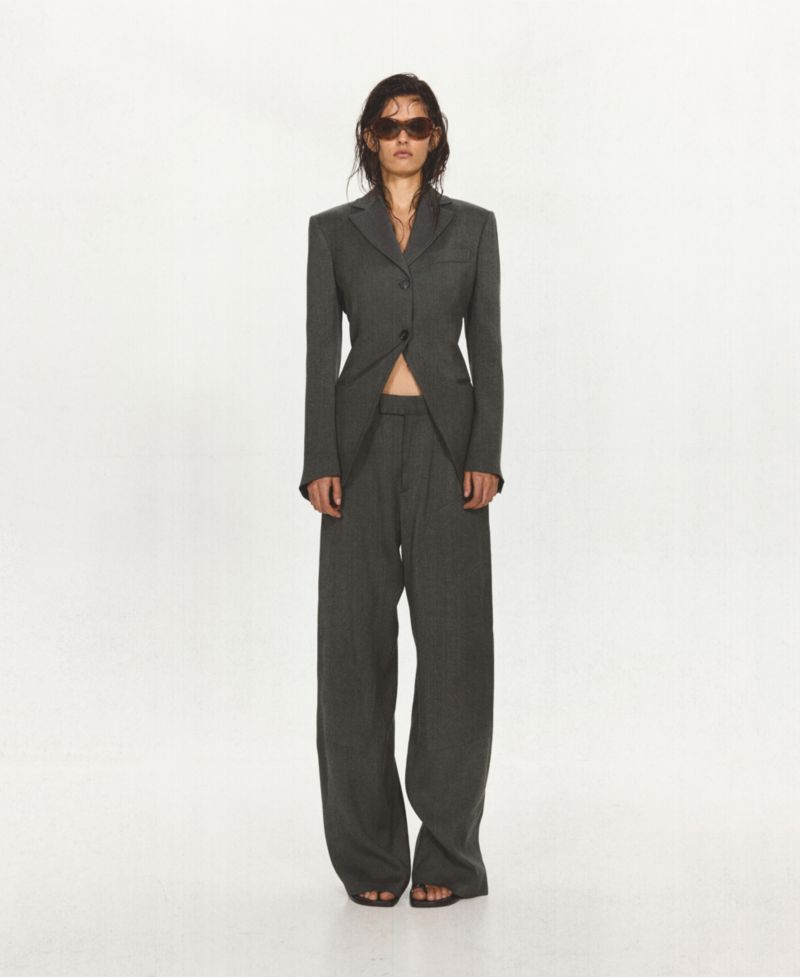 Women's Stitching Details Straight Suit Pants