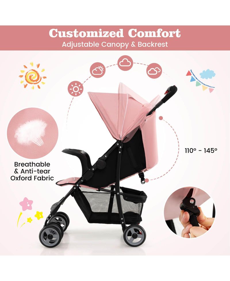 / Foldable, Lightweight, Travel-friendly, 5-Point Safety System / Toddler Stroller