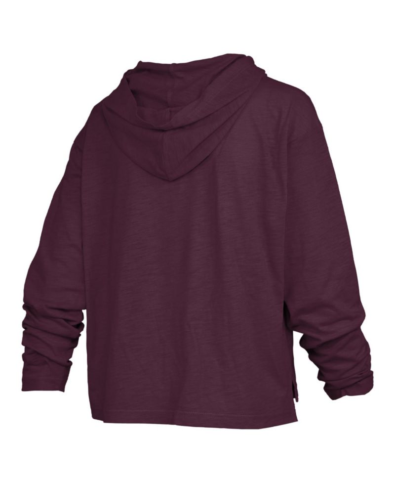 Women's Maroon Texas A&M Aggies Castillo Slub Waist Length Long Sleeve Hooded T-Shirt