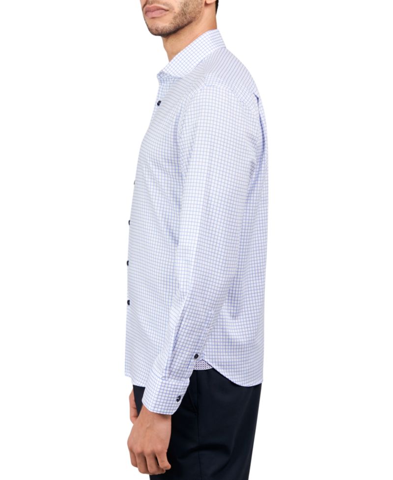 Men's Regular-Fit Mini-Check Dress Shirt