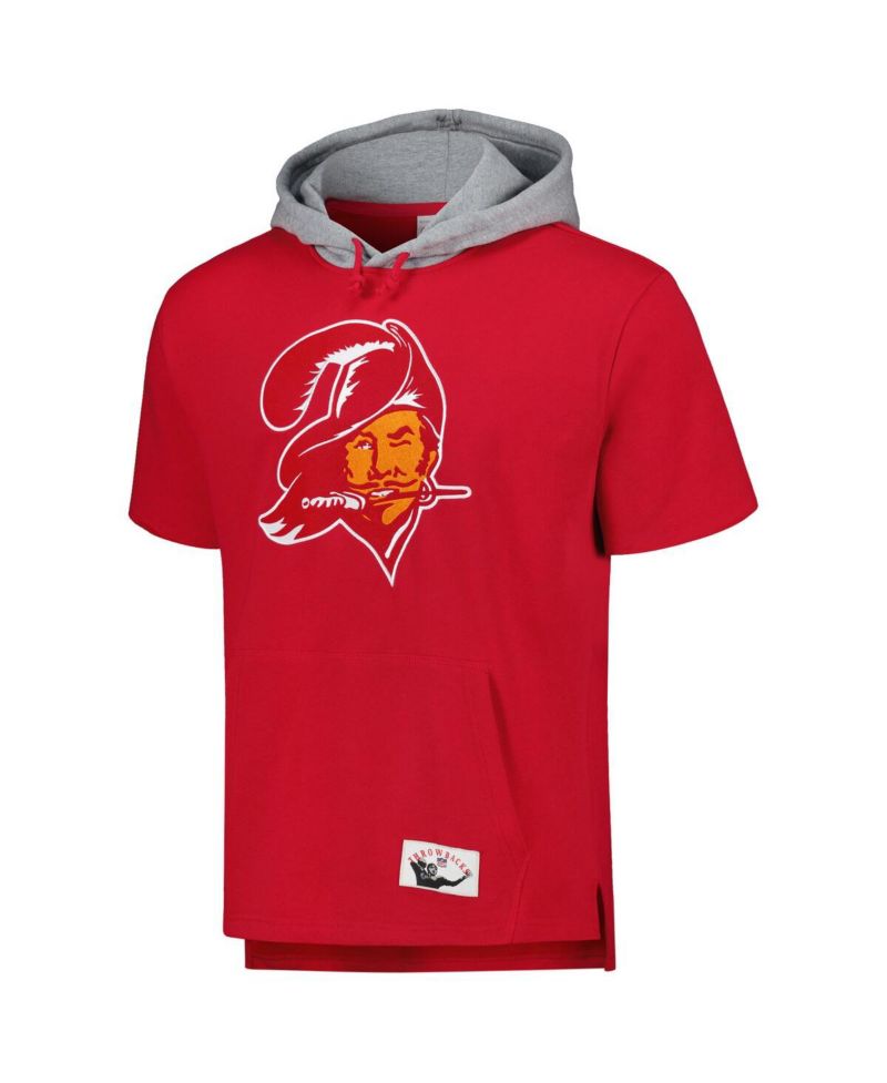 Men's Red Tampa Bay Buccaneers Postgame Short Sleeve Hoodie