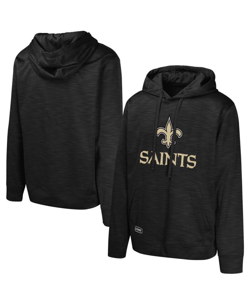 Men's Black New Orleans Saints Streak Fleece Pullover Hoodie