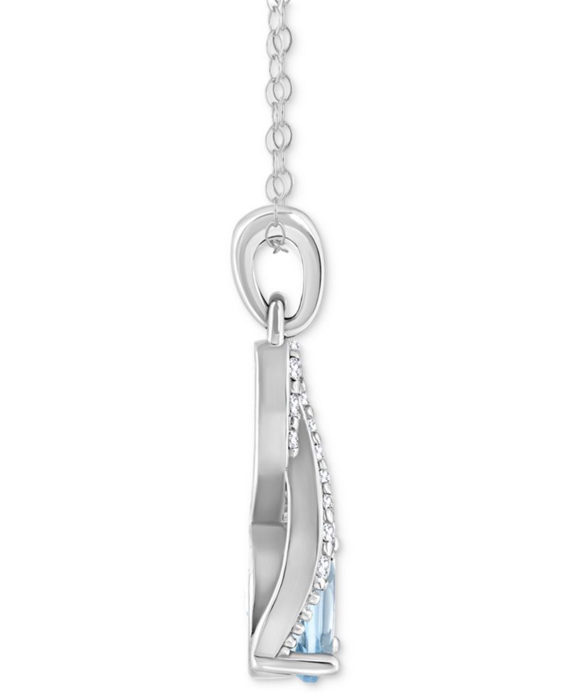 Rhodolite Garnet (1 ct. t.w.) & White Topaz (1/7 ct. t.w.) Looped 18" Pendant Necklace in Sterling Silver (Also in Citrine, Amethyst, Blue Topaz, & Peridot)