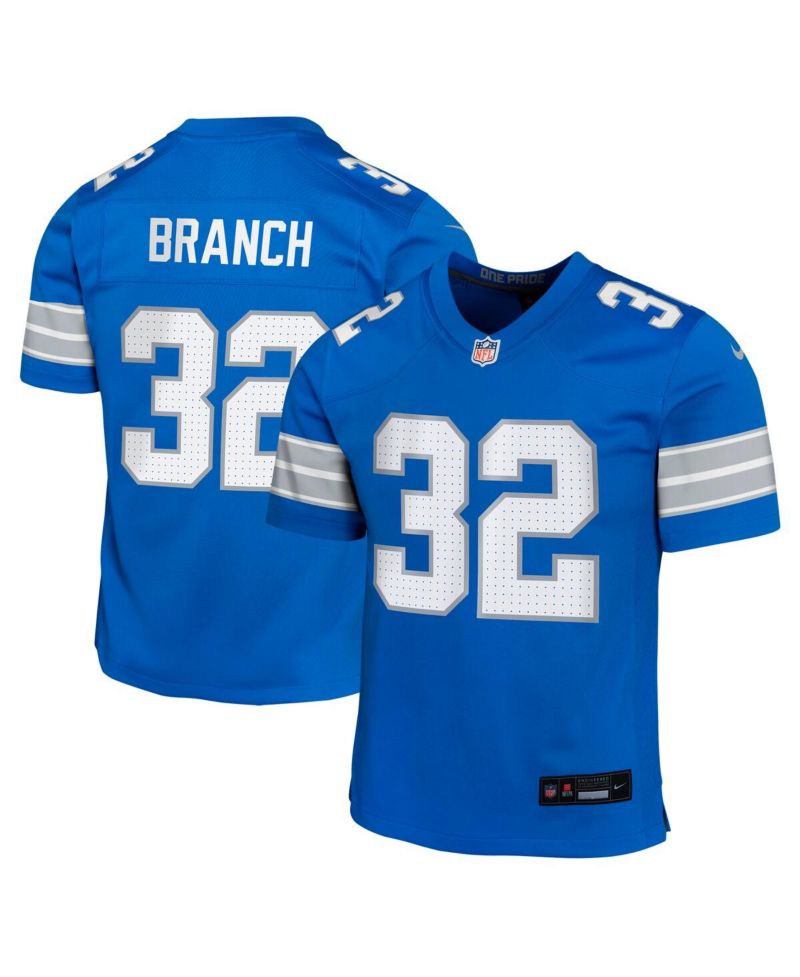 Big Boys and Girls Brian Branch Blue Detroit Lions Team Player Game Jersey