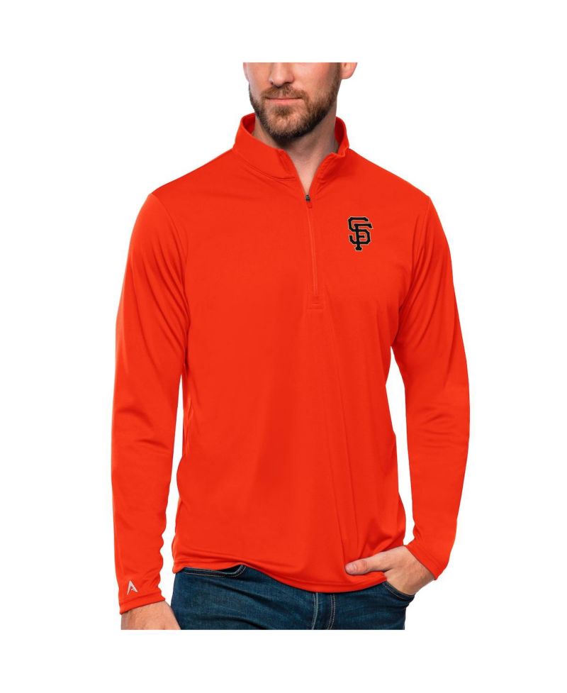 Men's Orange San Francisco Giants Tribute Quarter-Zip Pullover Top