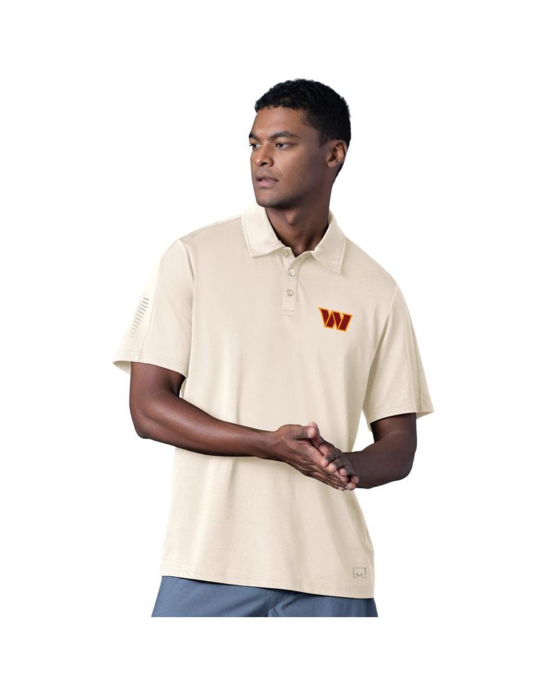 Men's Cream Washington Commanders Tournament Polo Shirt