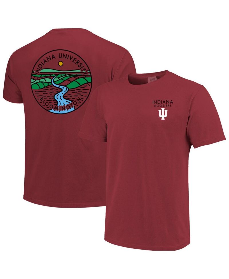 Men's and Women's Crimson Indiana Hoosiers Scenic Comfort Colors T-Shirt
