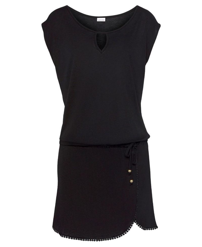 Women's Viscose Printed Crochet Hem Everyday Comfort Short Dress