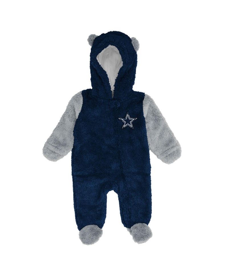 Baby Boys and Girls Navy Dallas Cowboys Stay Napping Fleece Bunting Full-Zip Sleeper