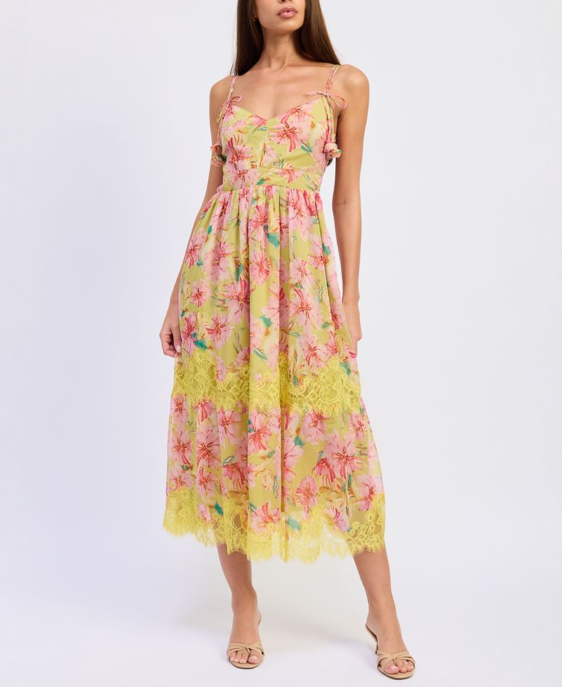 Women's Sleeveless Bustier V-Neck Midi Dress