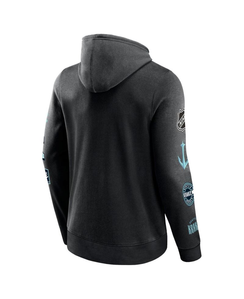 Men's Black Seattle Kraken Wild Winner Fleece Pullover Hoodie