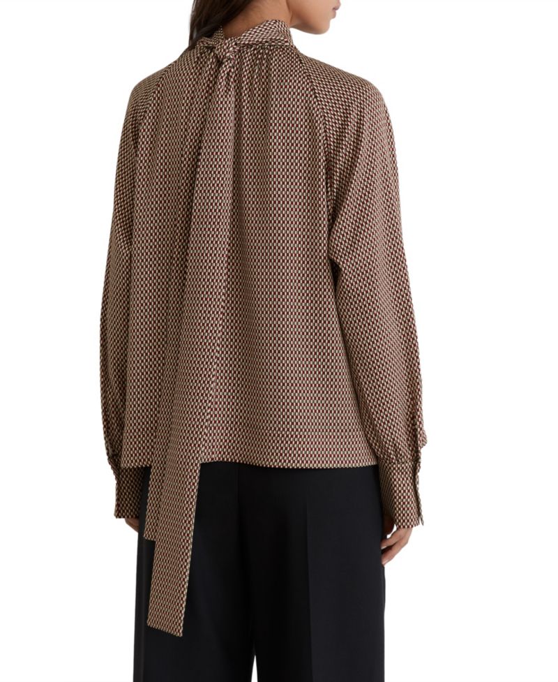Women's Eden Geometric-Print Tie-Neck Blouse